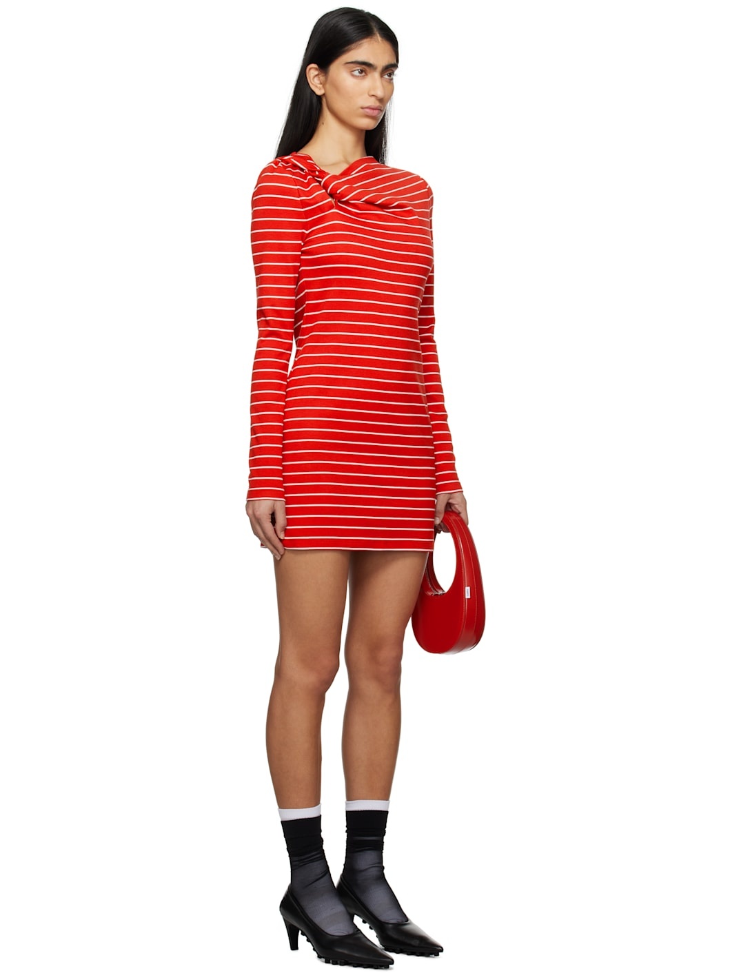 Red & White Striped Minidress - 2