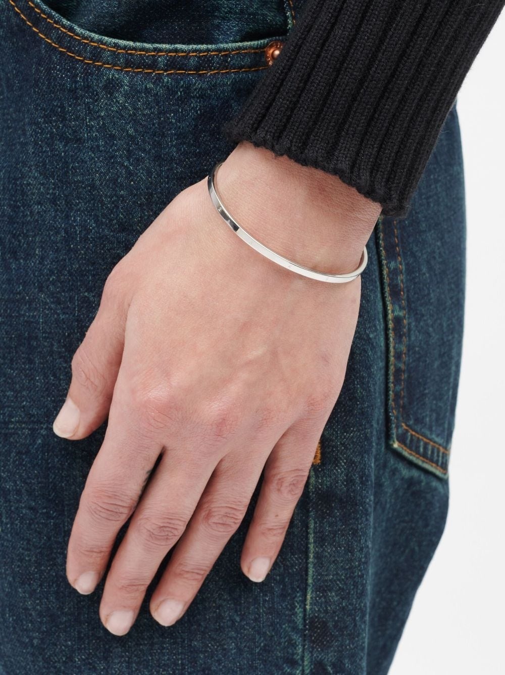 MM6 Maison Margiela logo-engraved cuff bracelet farfetch