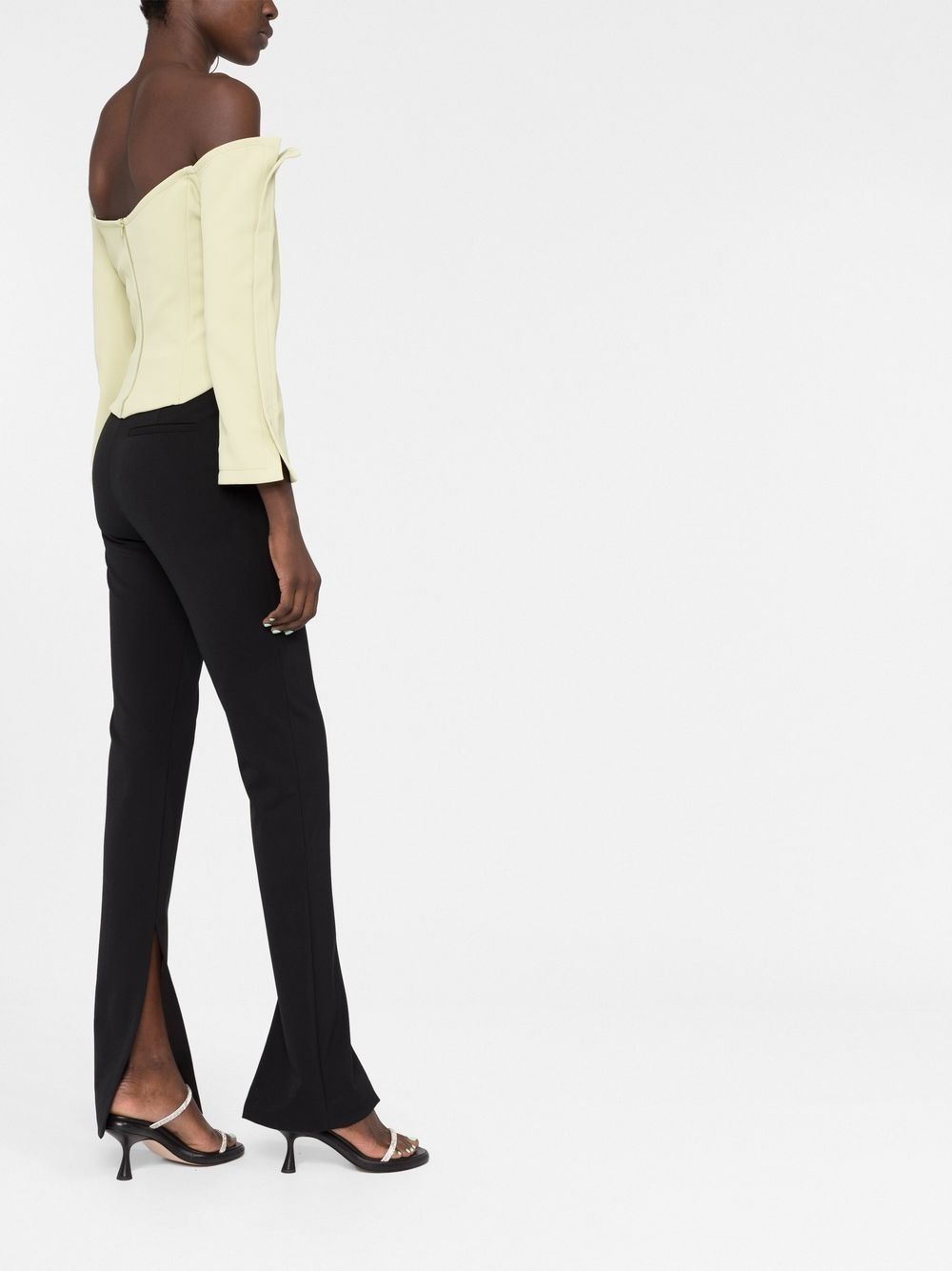 slit-detail tailored trousers - 6