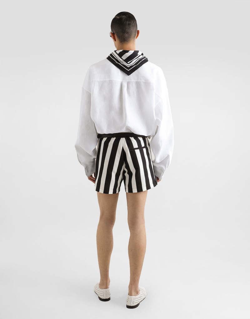 Striped cotton jacquard shorts 3