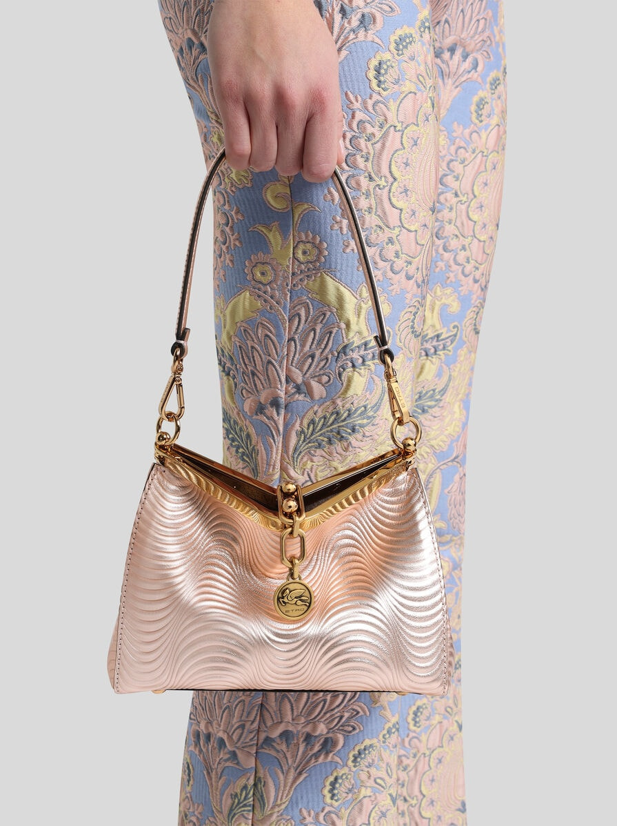 SMALL METALLIC LEATHER VELA BAG - 2