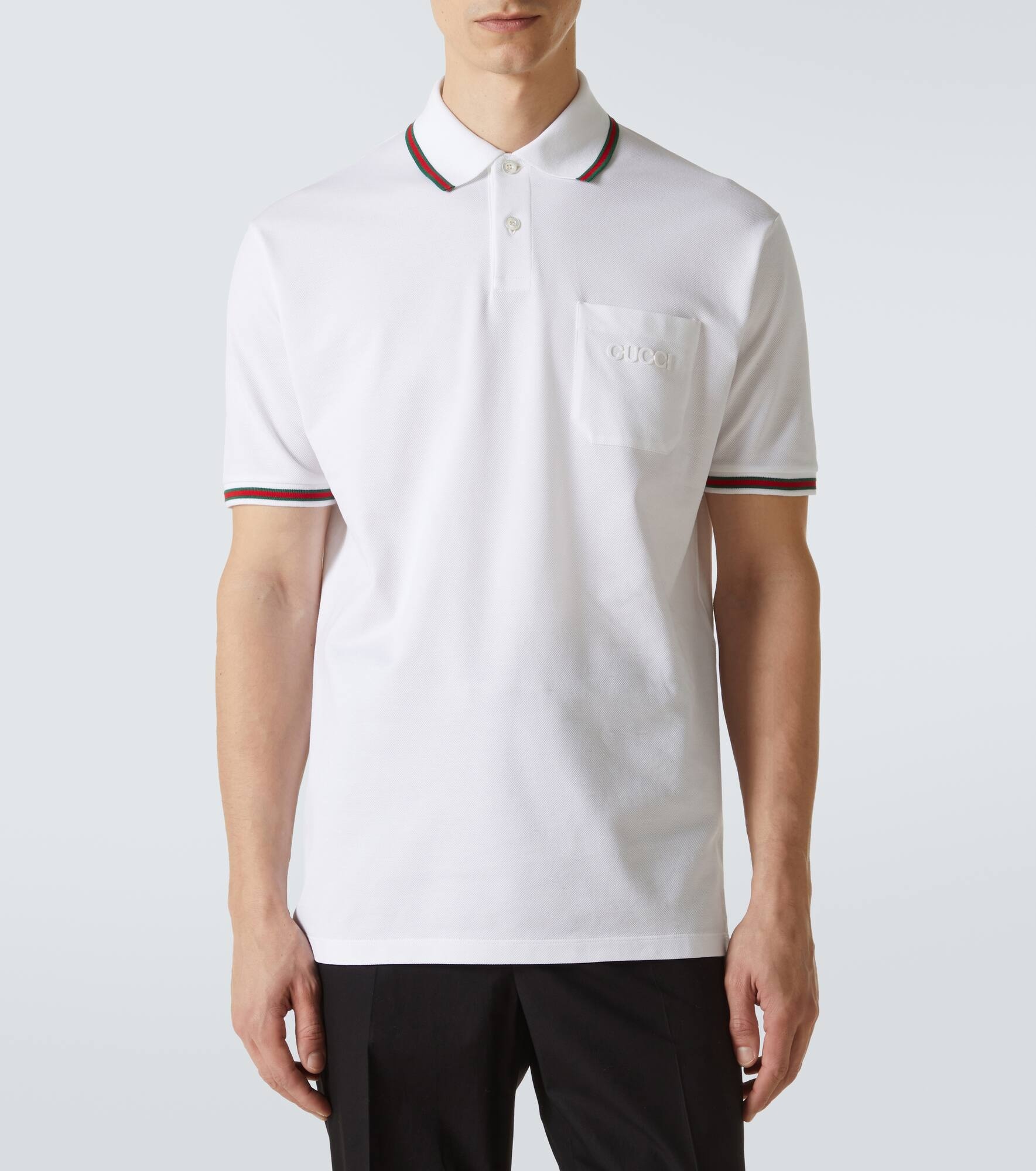 Web Stripe cotton-blend piqué polo shirt - 3