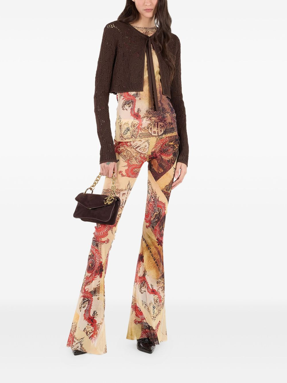 flared printed trousers - 2