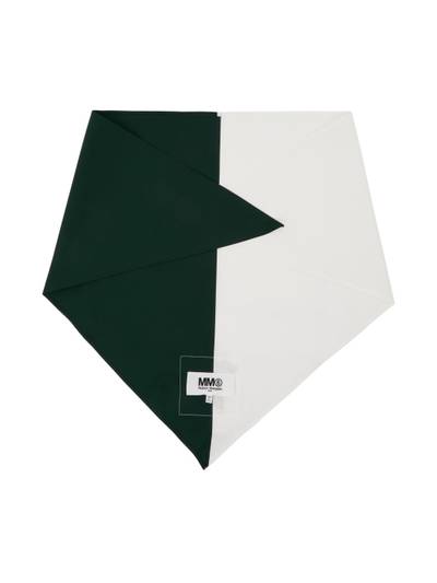 MM6 Maison Margiela Off-White & Green Contrast Foulard Scarf outlook