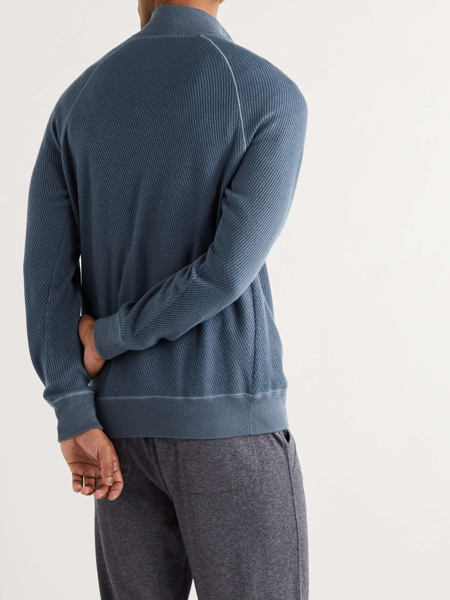 Ribbed Cashmere and Silk-Blend Half-Zip Sweater - 4