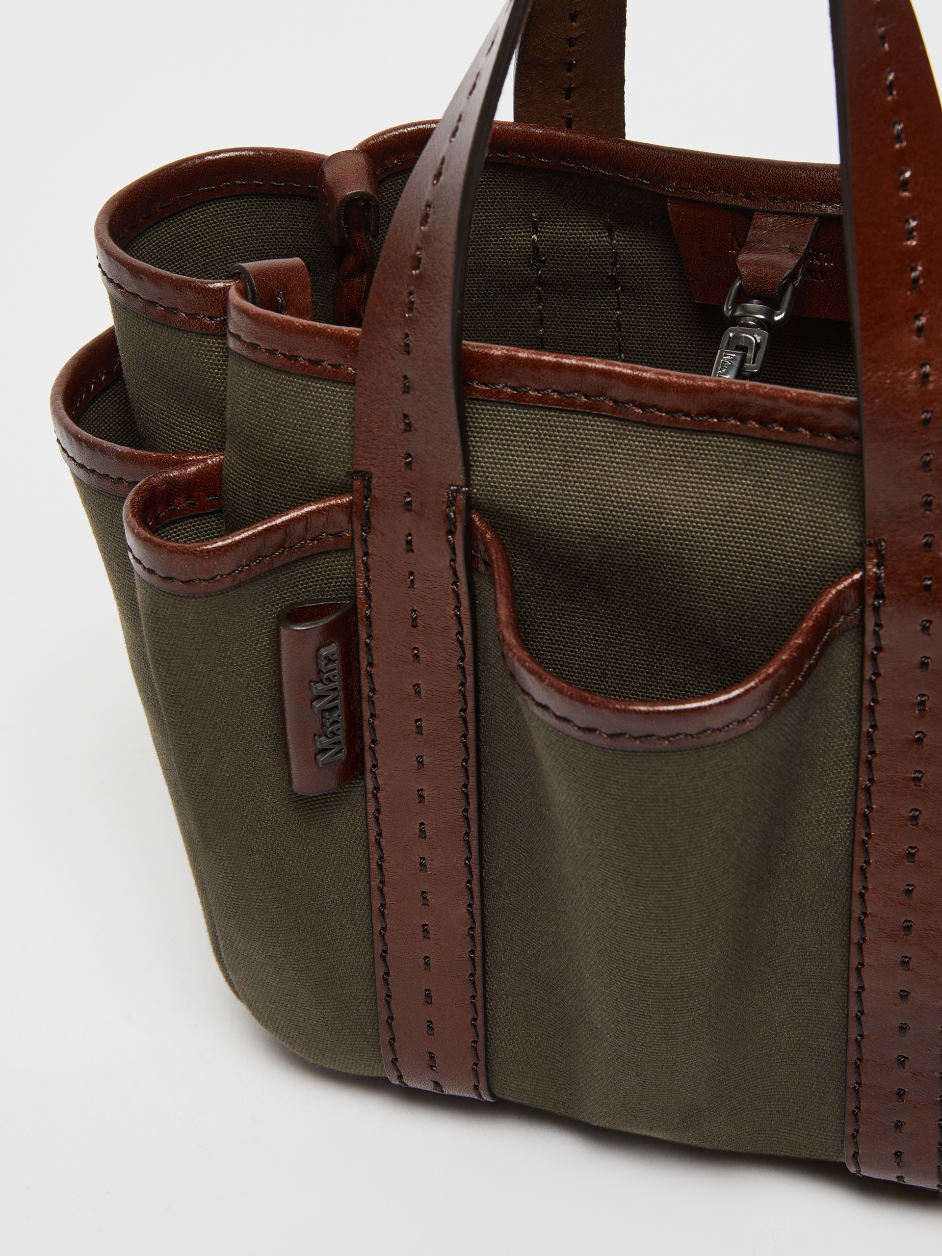 GARDENCABASXS Canvas and leather Giardiniera Mini tote bag - 4