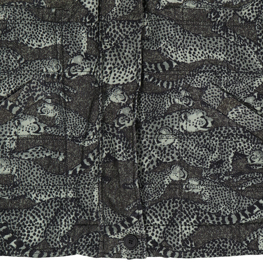 Kenzo Lime Tea Cheetah Print Cotton Oversized Jacket - 7