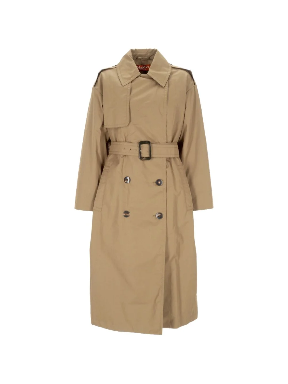 belted double-breasted trench coat - 1