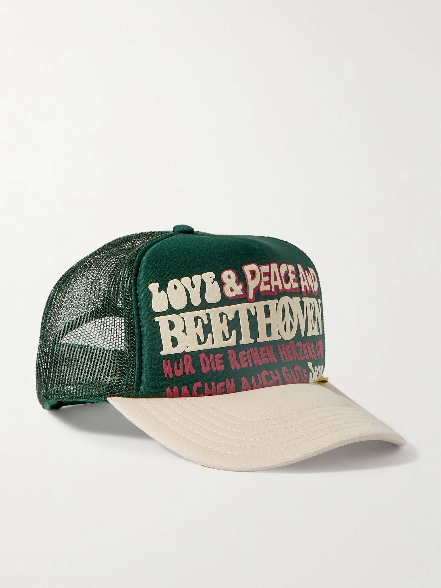 Love & Peace and Beethoven Printed Neoprene and Mesh Trucker Cap - 1