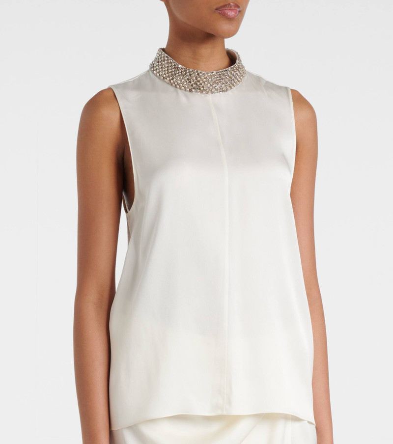 Sequined silk satin top 6