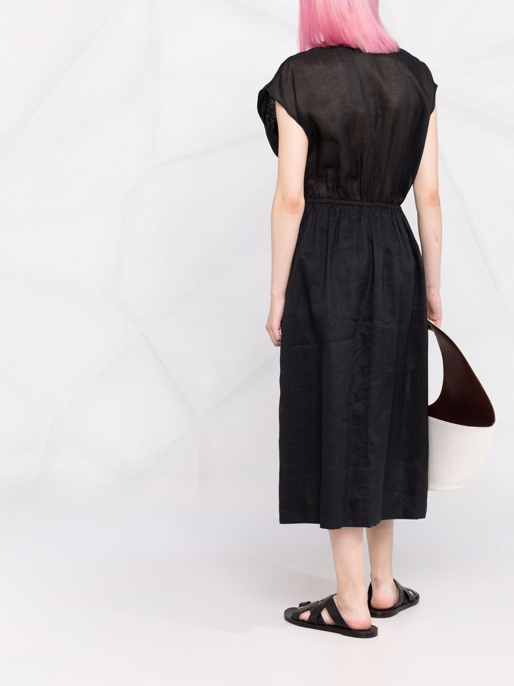 sleeveless gathered-detail dress - 4