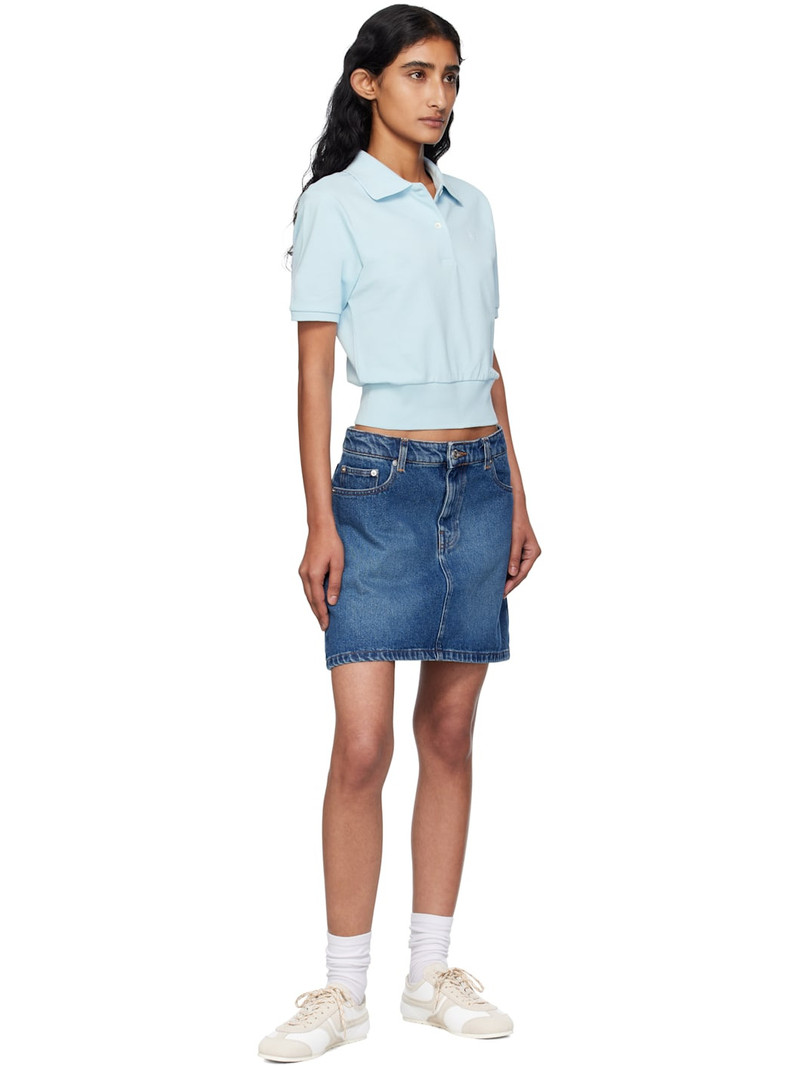 A.P.C. Blue Moss Denim Miniskirt outlook