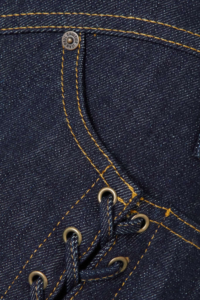 Lace-up denim shorts 4