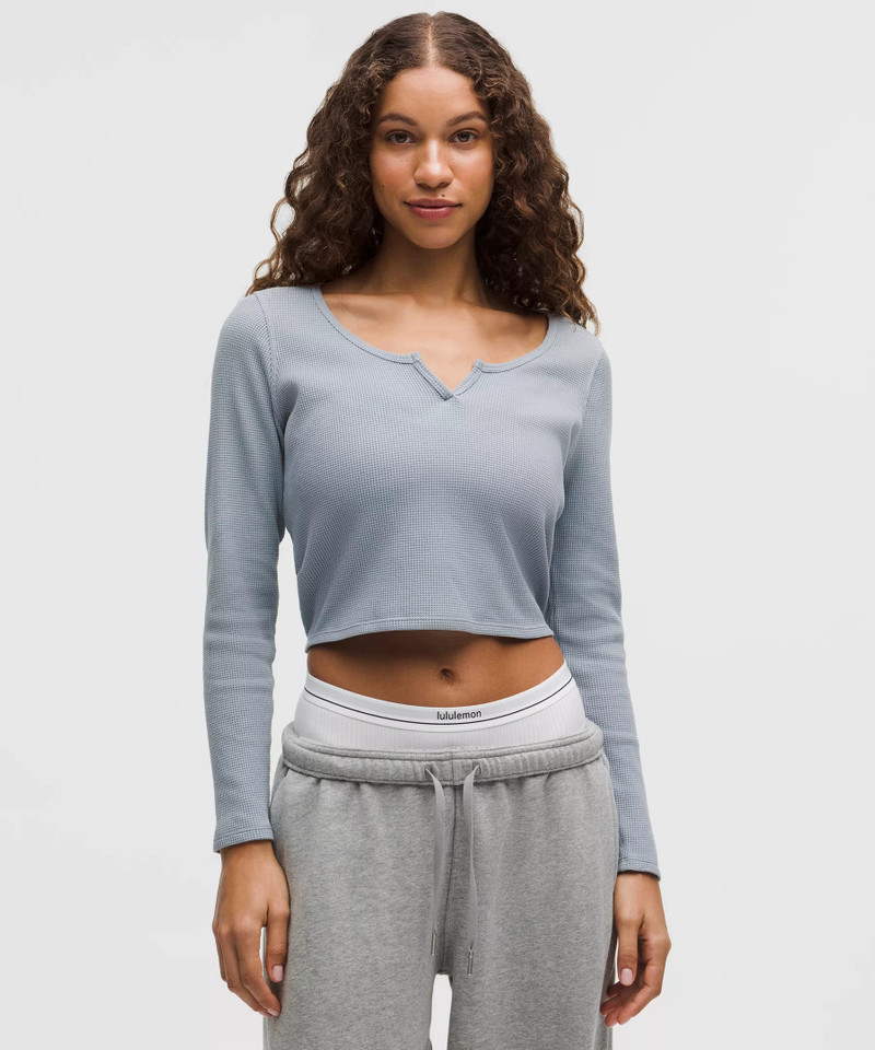 Cotton-Blend Henley Long-Sleeve Shirt 1
