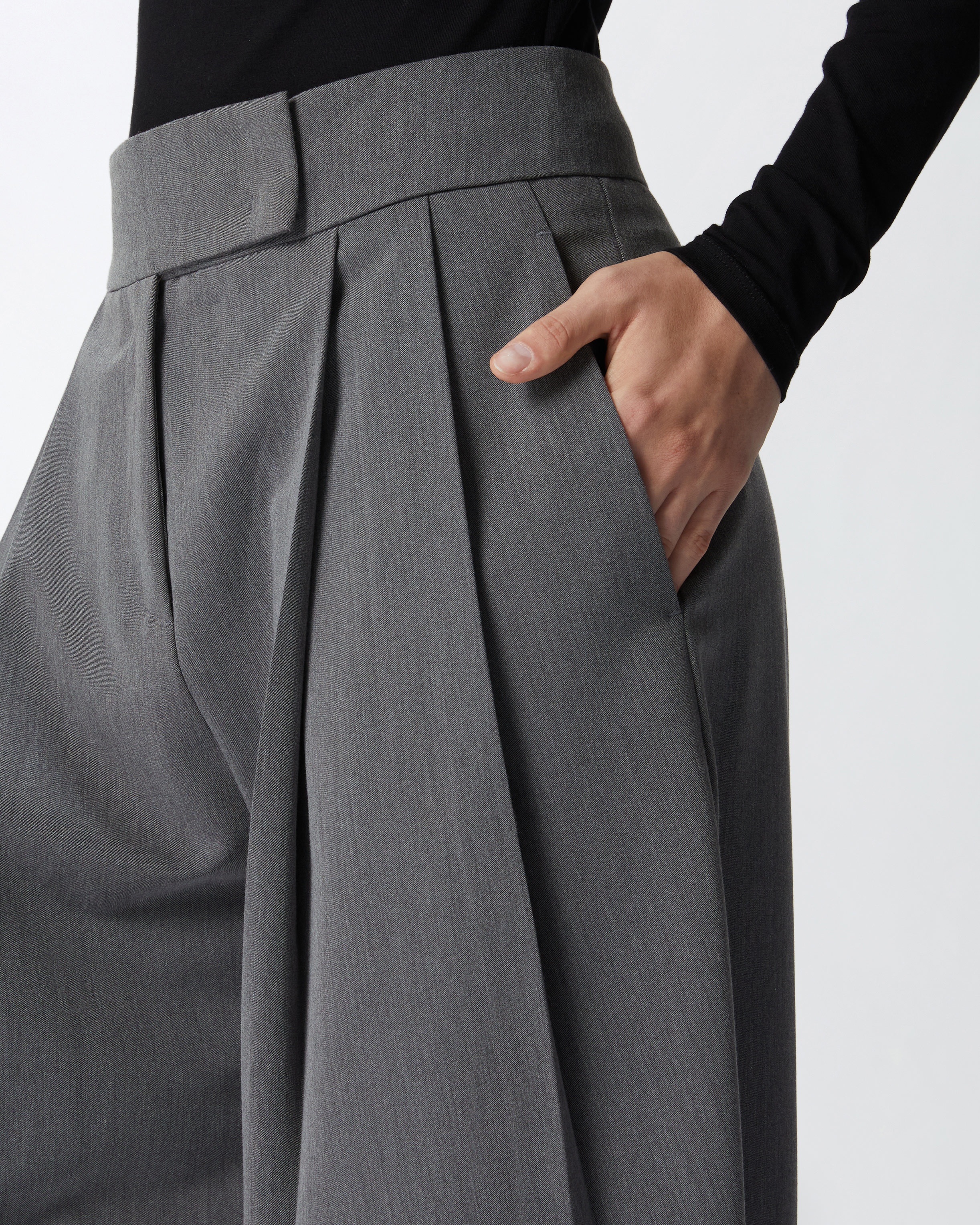 WIDE-LEG TAILORED TROUSERS WITH DARTS - 5