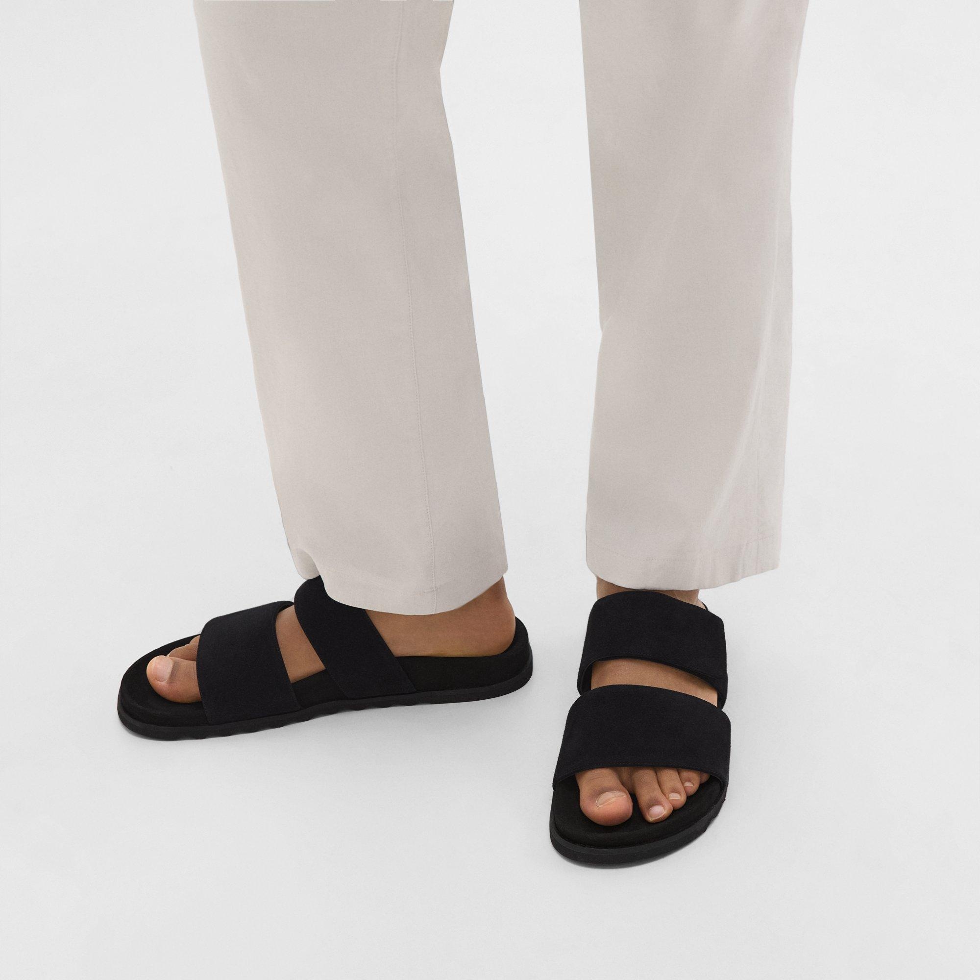 Banded Slide Sandals in Suede - 2