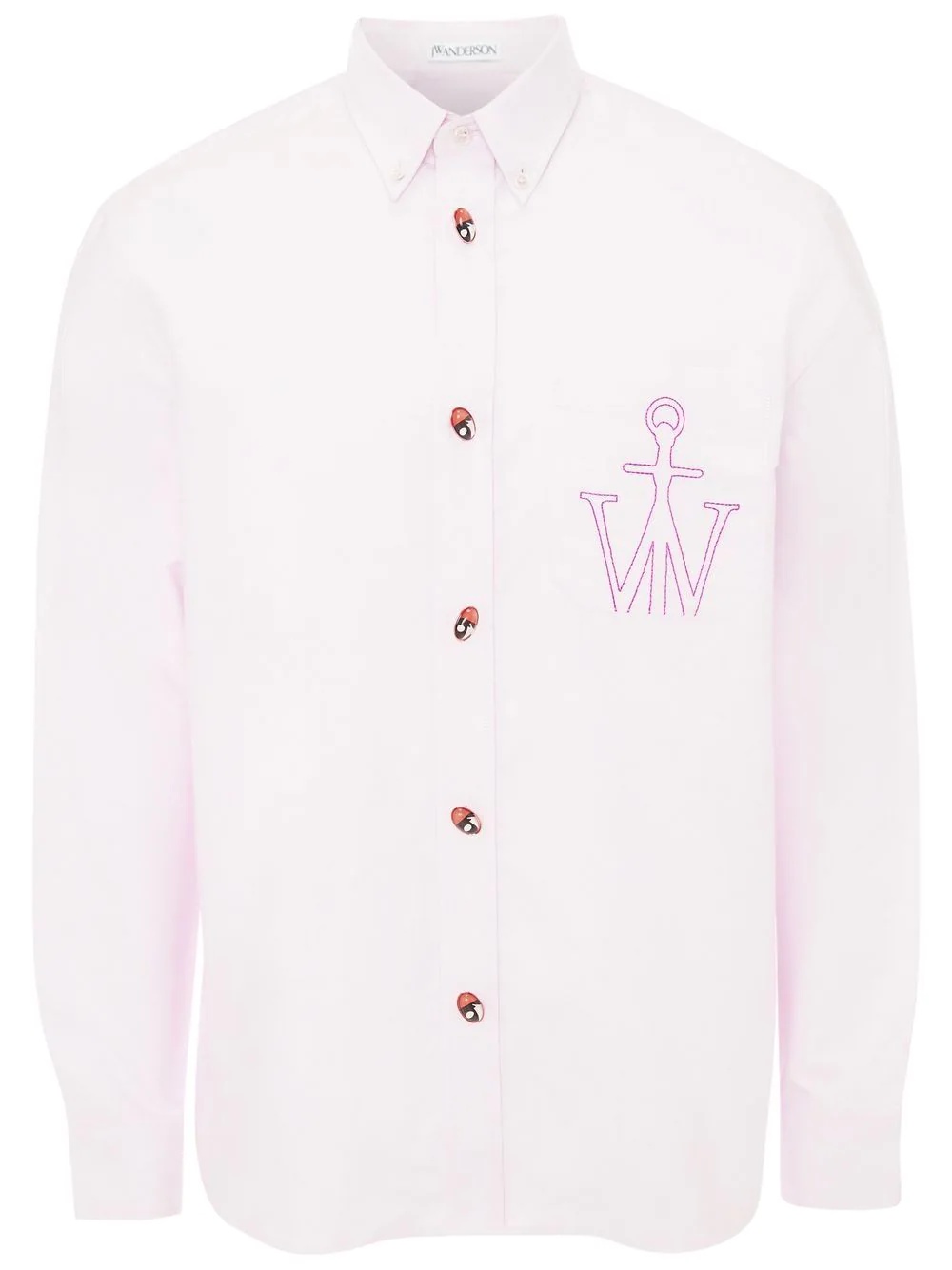 logo-embroidered cotton shirt - 1