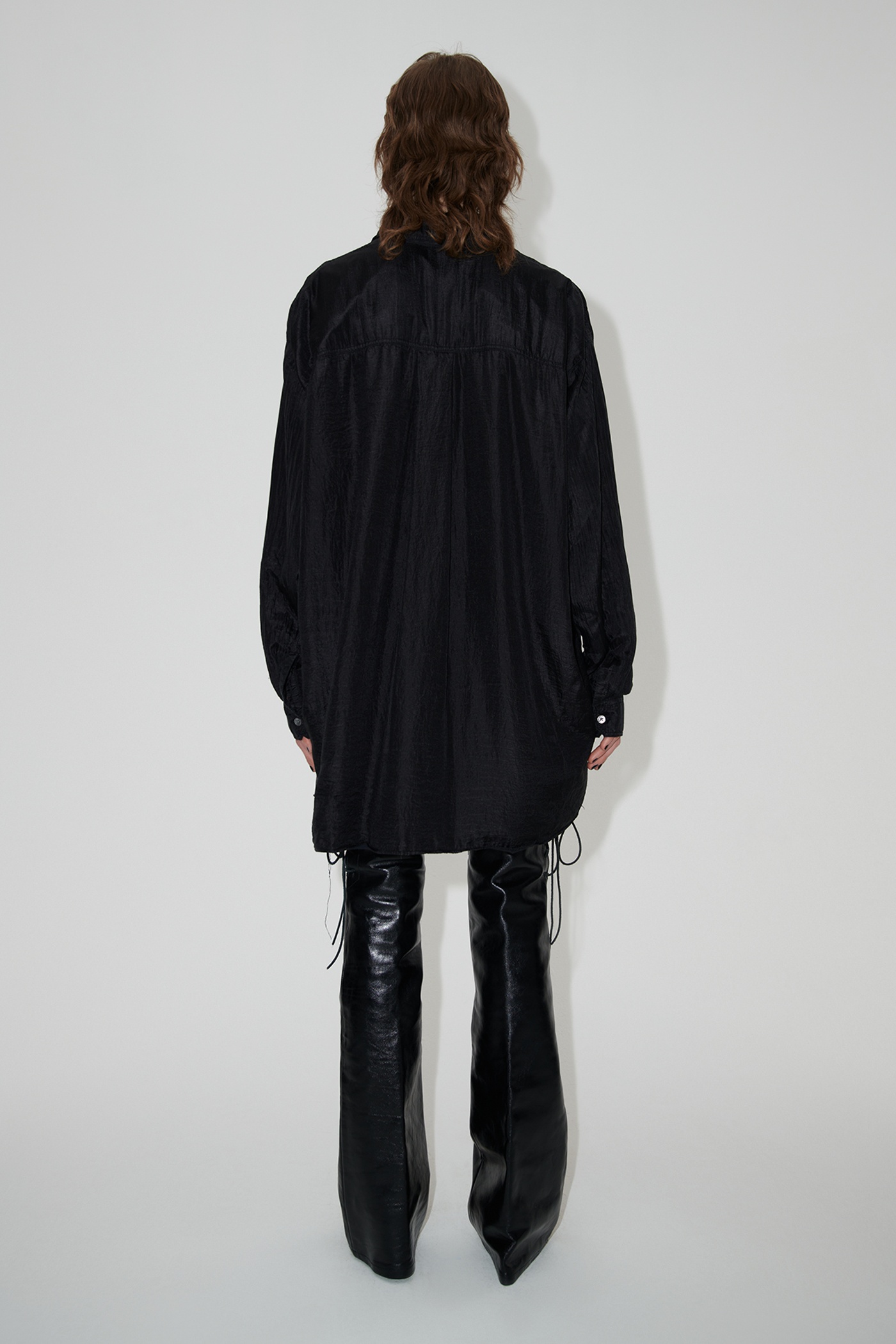Darling Shirt Black Cotton Silk - 5