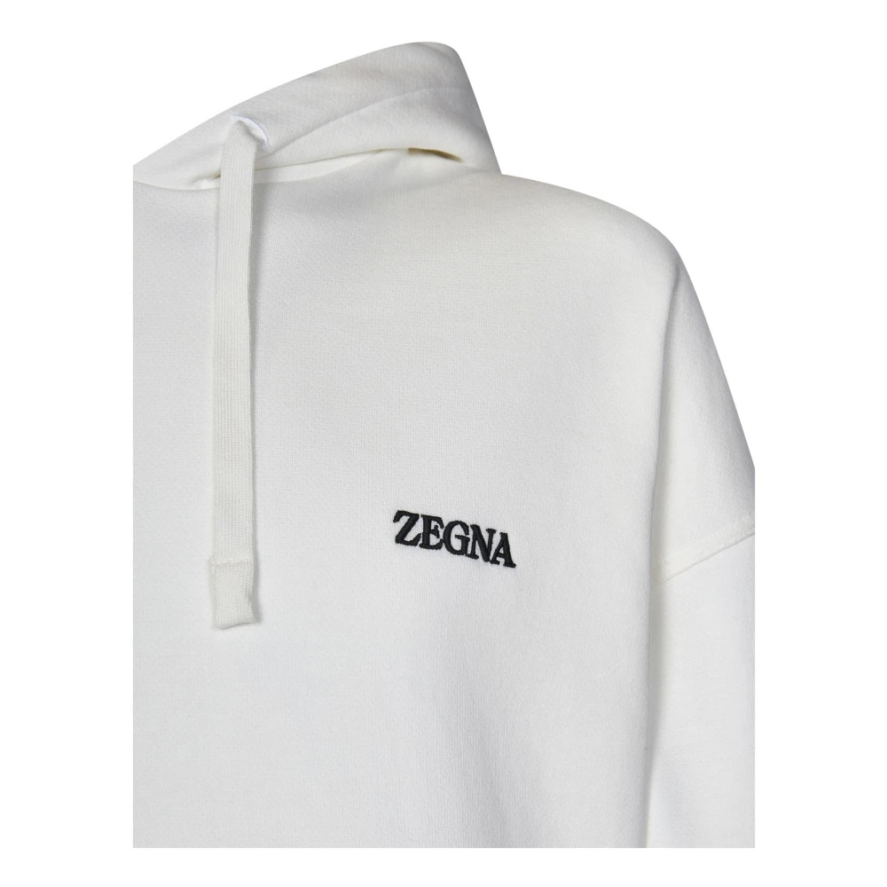 ZEGNA WHITE SWEATER WITH HOOD AND POCKETS | miinto | REVERSIBLE