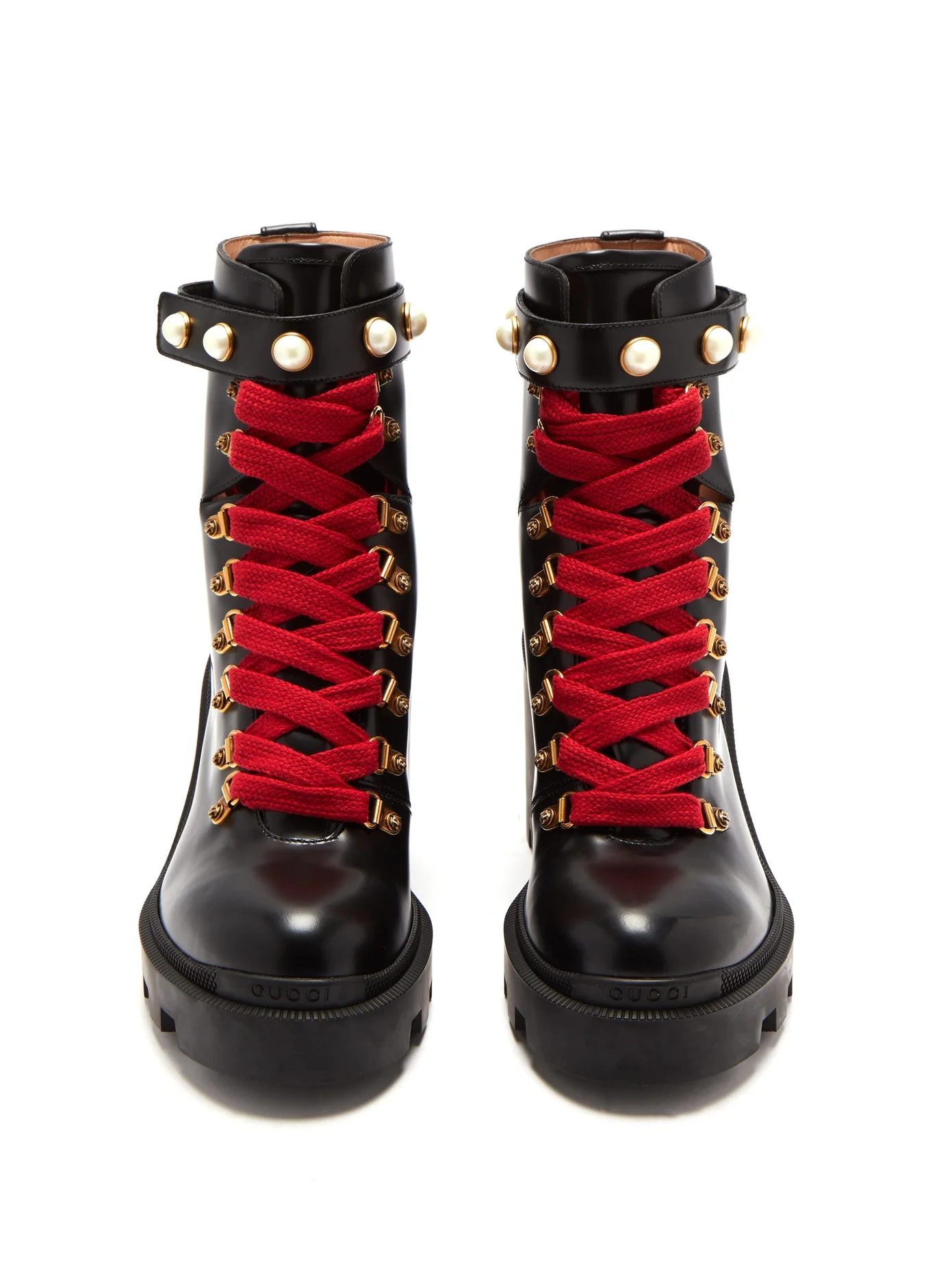 Lace-up leather ankle boots - 5