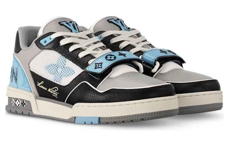 LOUIS VUITTON LV Trainer Sneakers 'Blue Monogram Black Grey' 1AC50W - 3