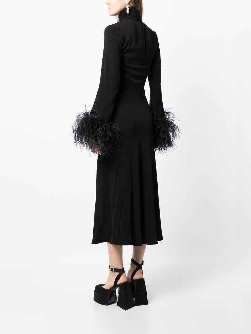 Odessa feather-trim midi dress 4