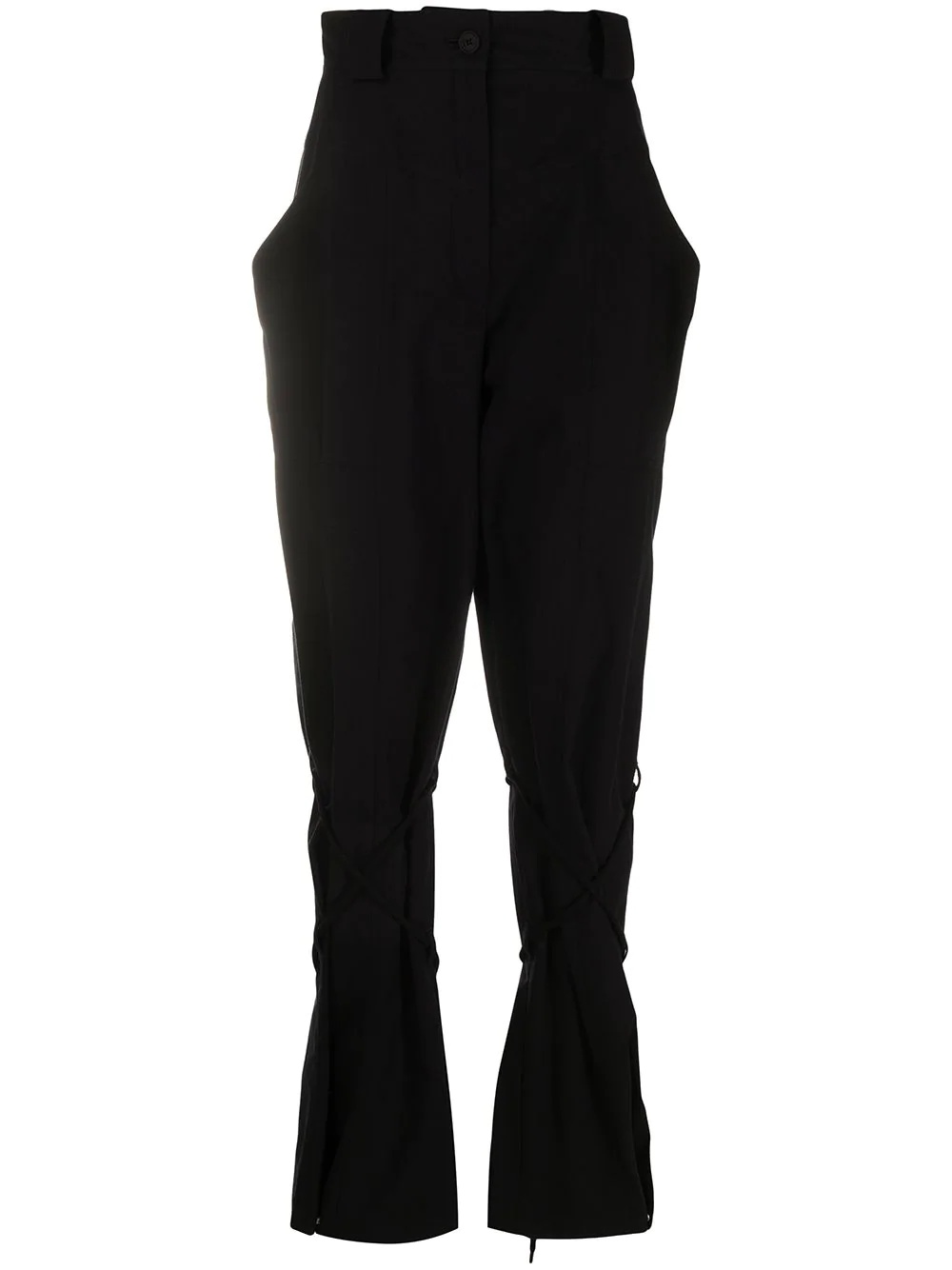 drawstring tied leg trousers - 1