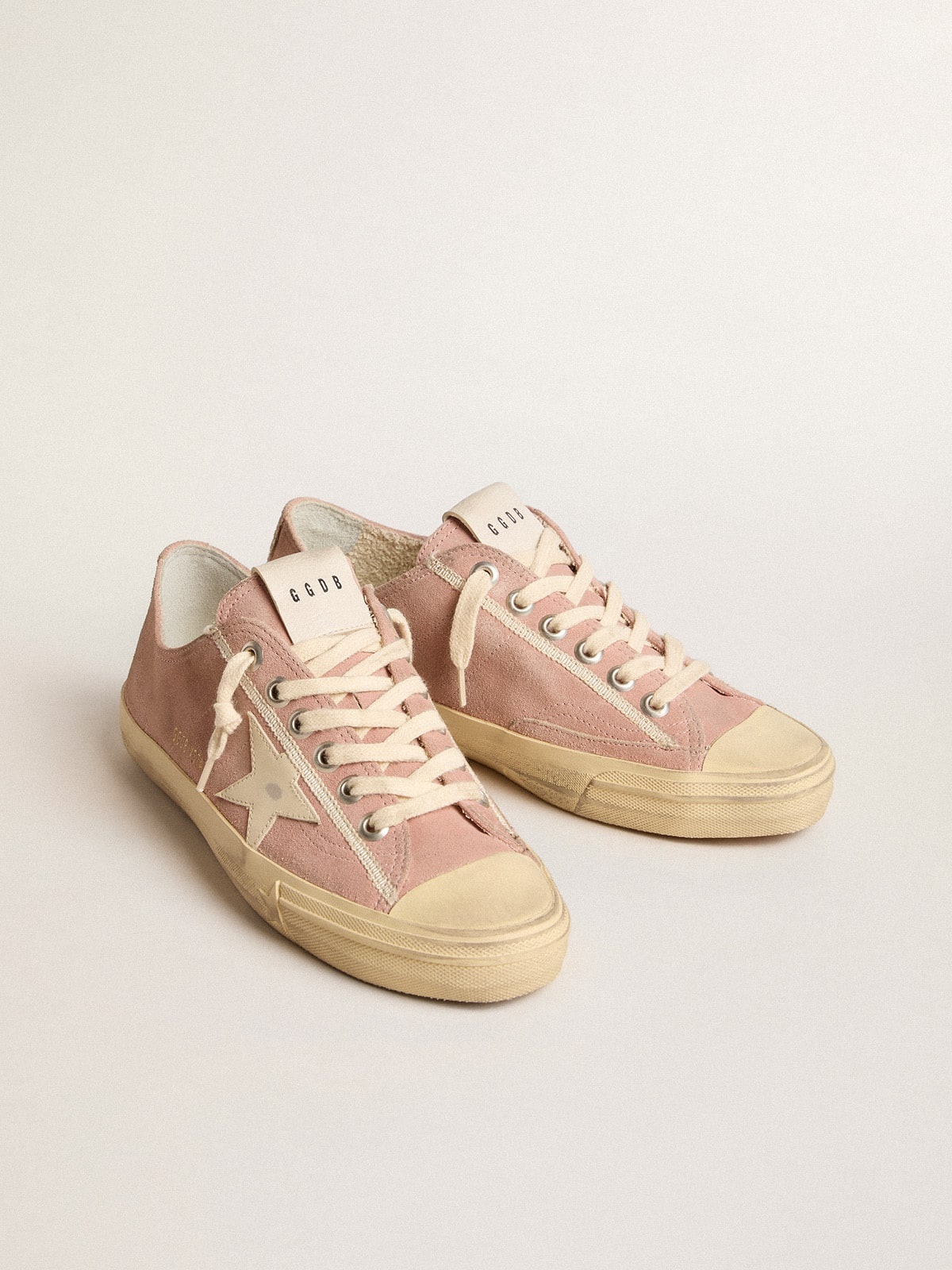 V-Star in pink suede with cream leather star - 2