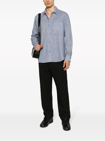 Craig Green ripped striped cotton shirt outlook
