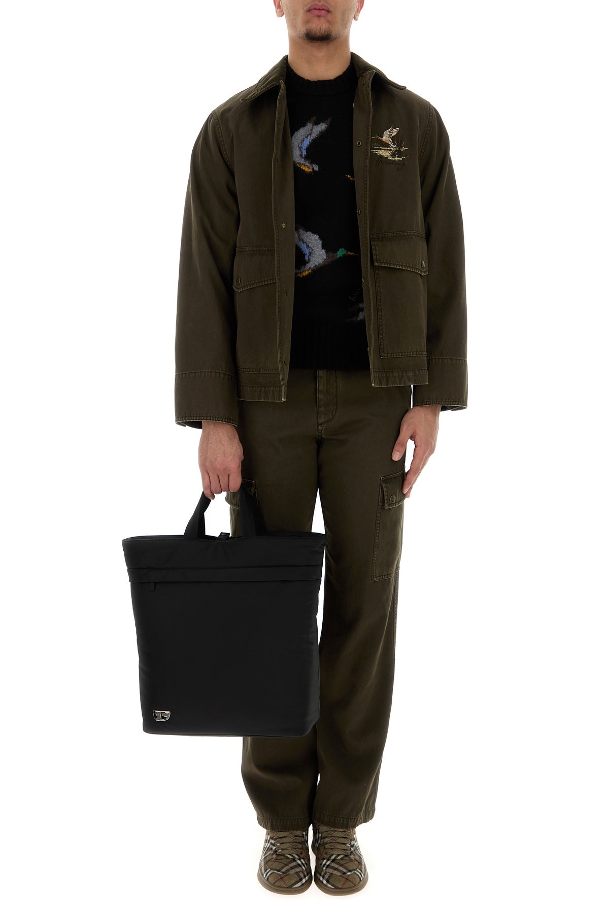 Army green cotton cargo pant - 6