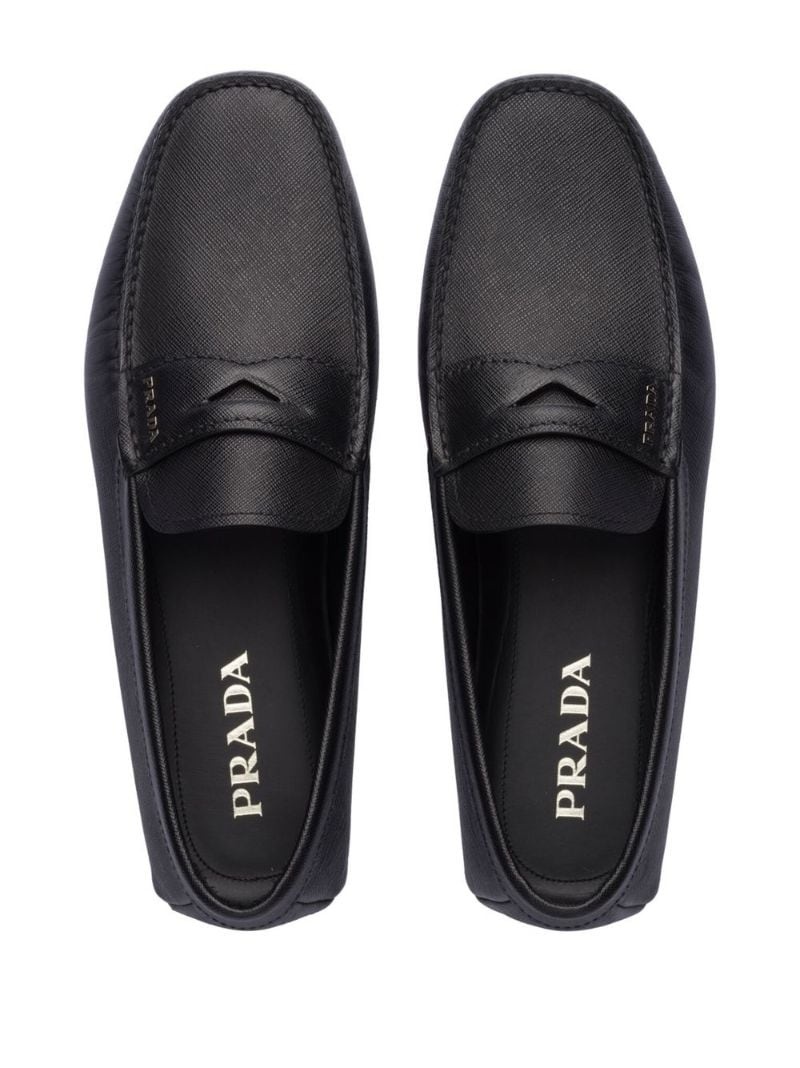leather slip-on loafers - 4