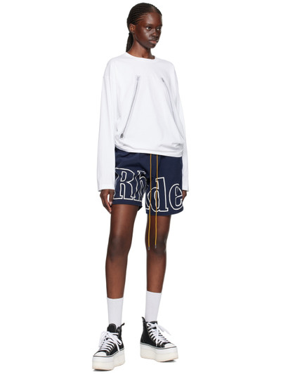 Rhude Navy Printed Shorts outlook