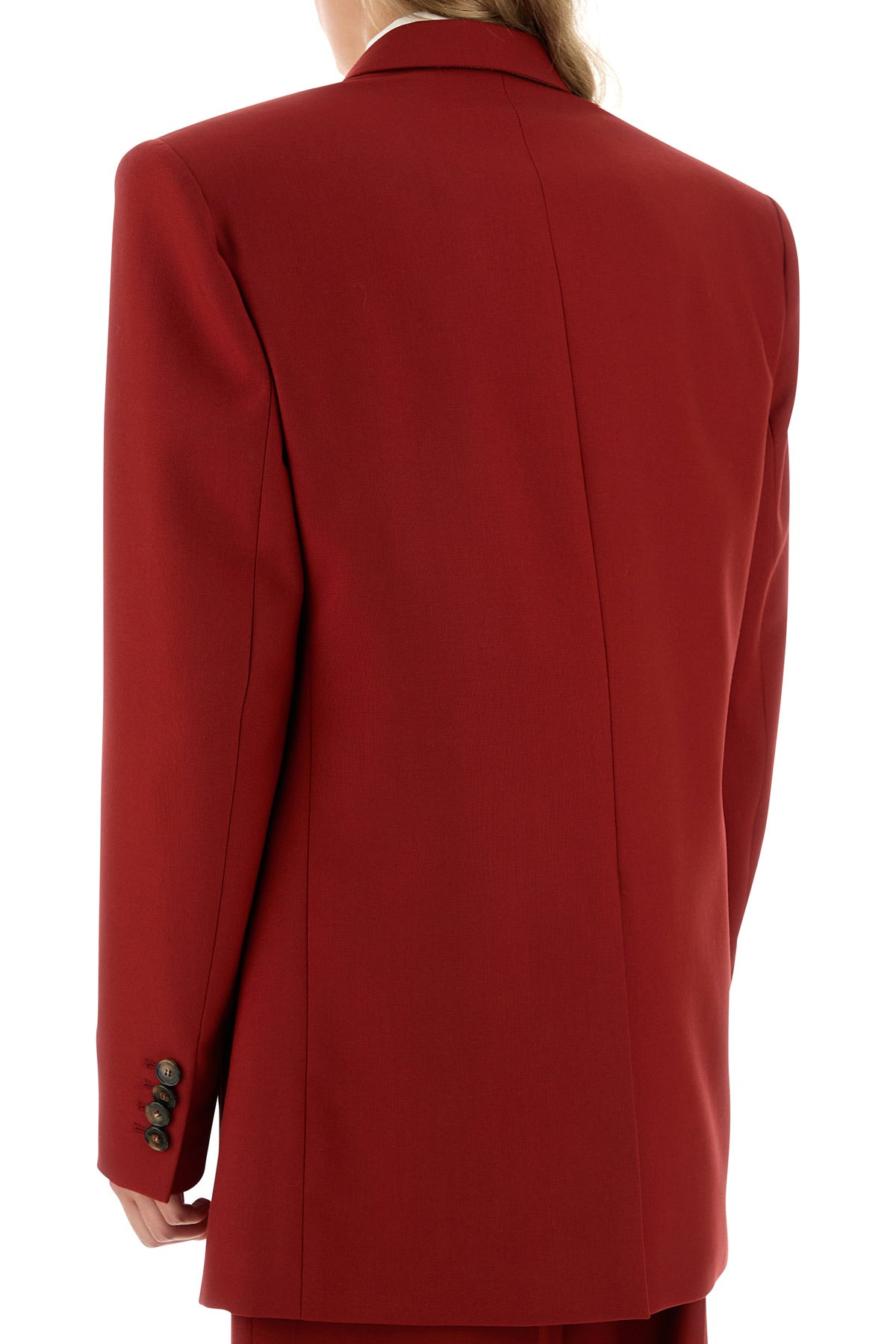 Red wool oversize blazer - 4