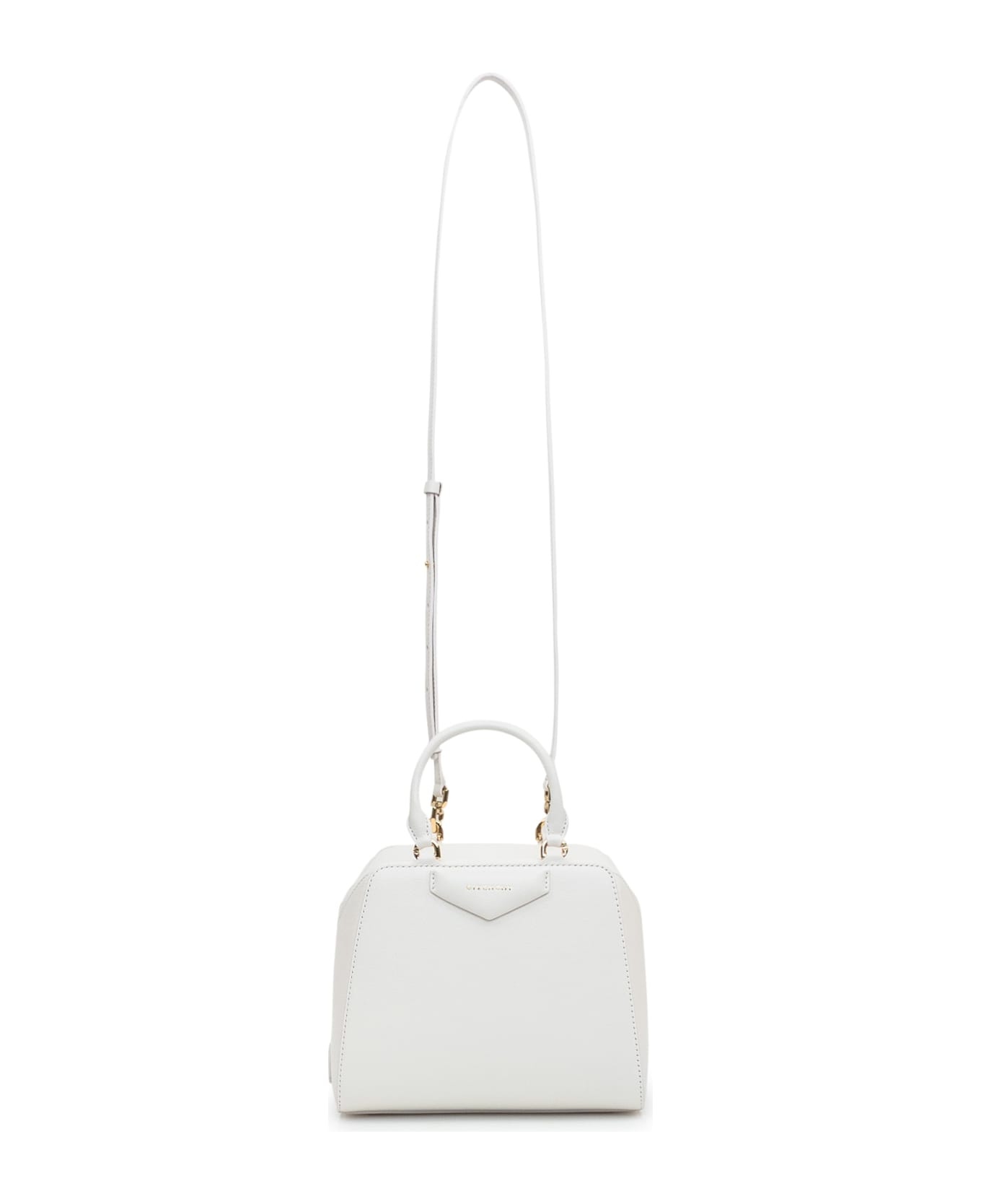 Ivory Leather Mini Antigona Cube Handbag - 2