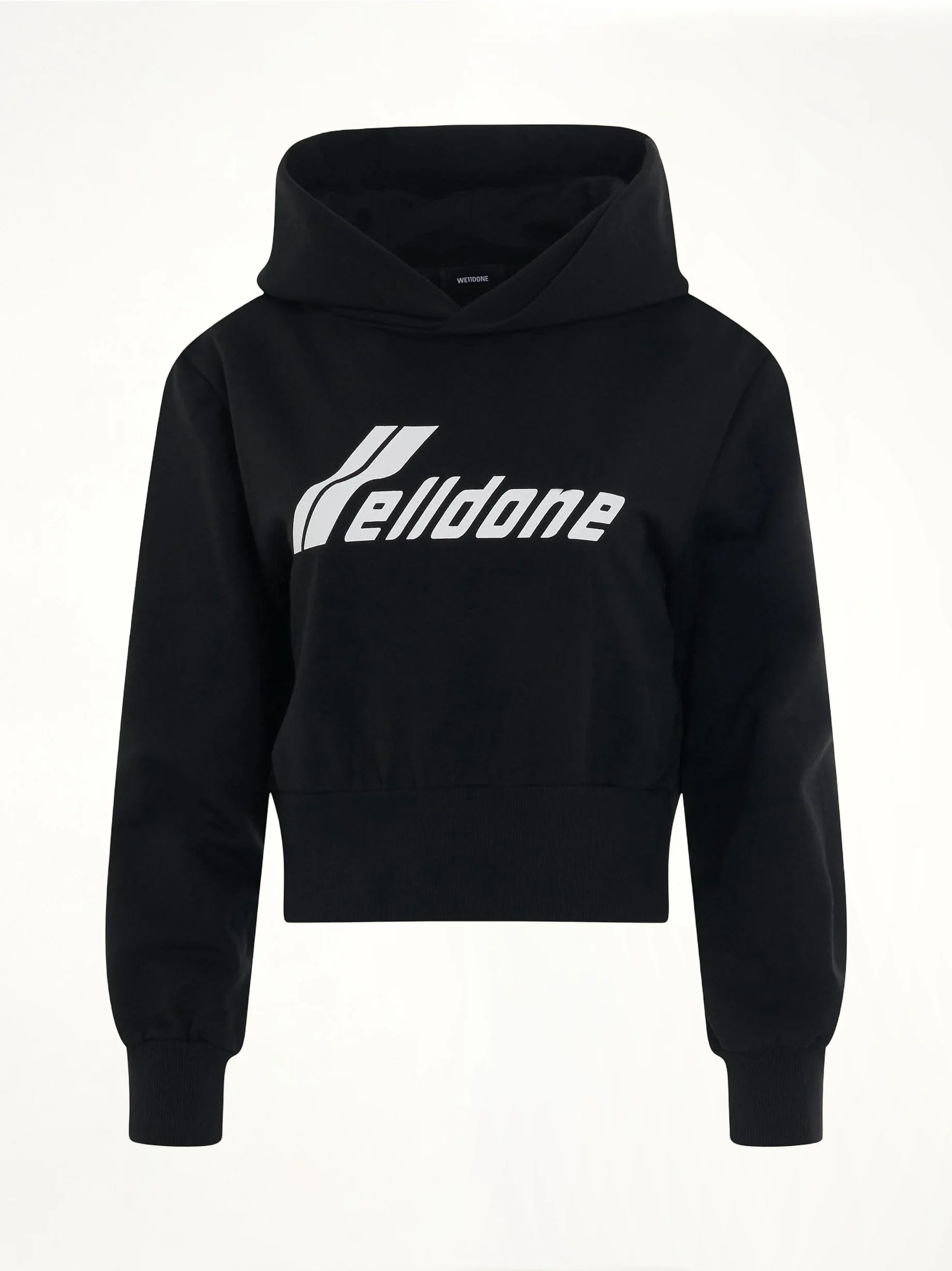 Lettering Symbol Crop Hoodie in Black - 1