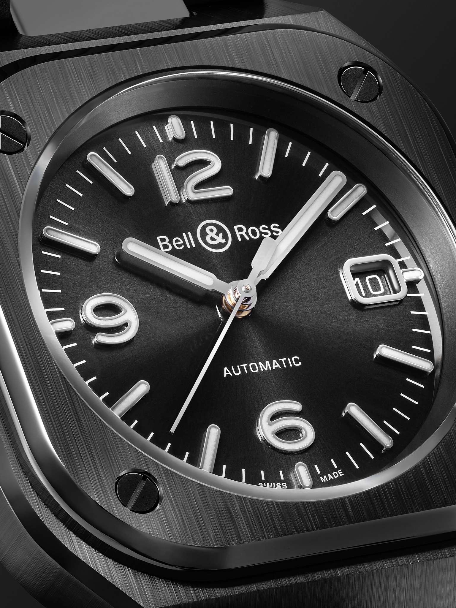 BR 05 Automatic 40mm Stainless Steel and Rubber Watch, Ref. No. BR05A-BL-CE/SRB - 6