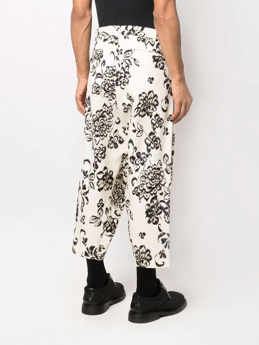 floral-print cropped trousers - 4