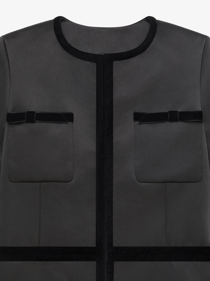 JACKET IN SATIN WITH VELVET DETAILS 5