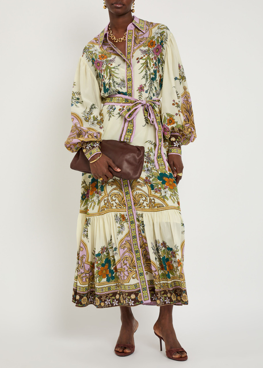 Alemais Antoinette Floral-print Chiffon Maxi Shirt Dress - 4