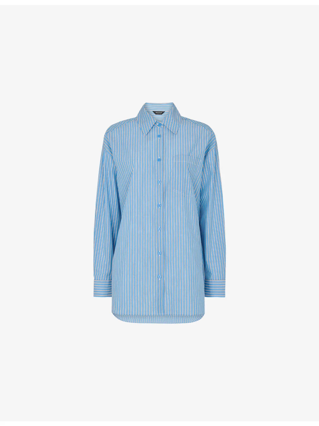 Striped Oversized-Fit Stripe Cotton Shirt - 1