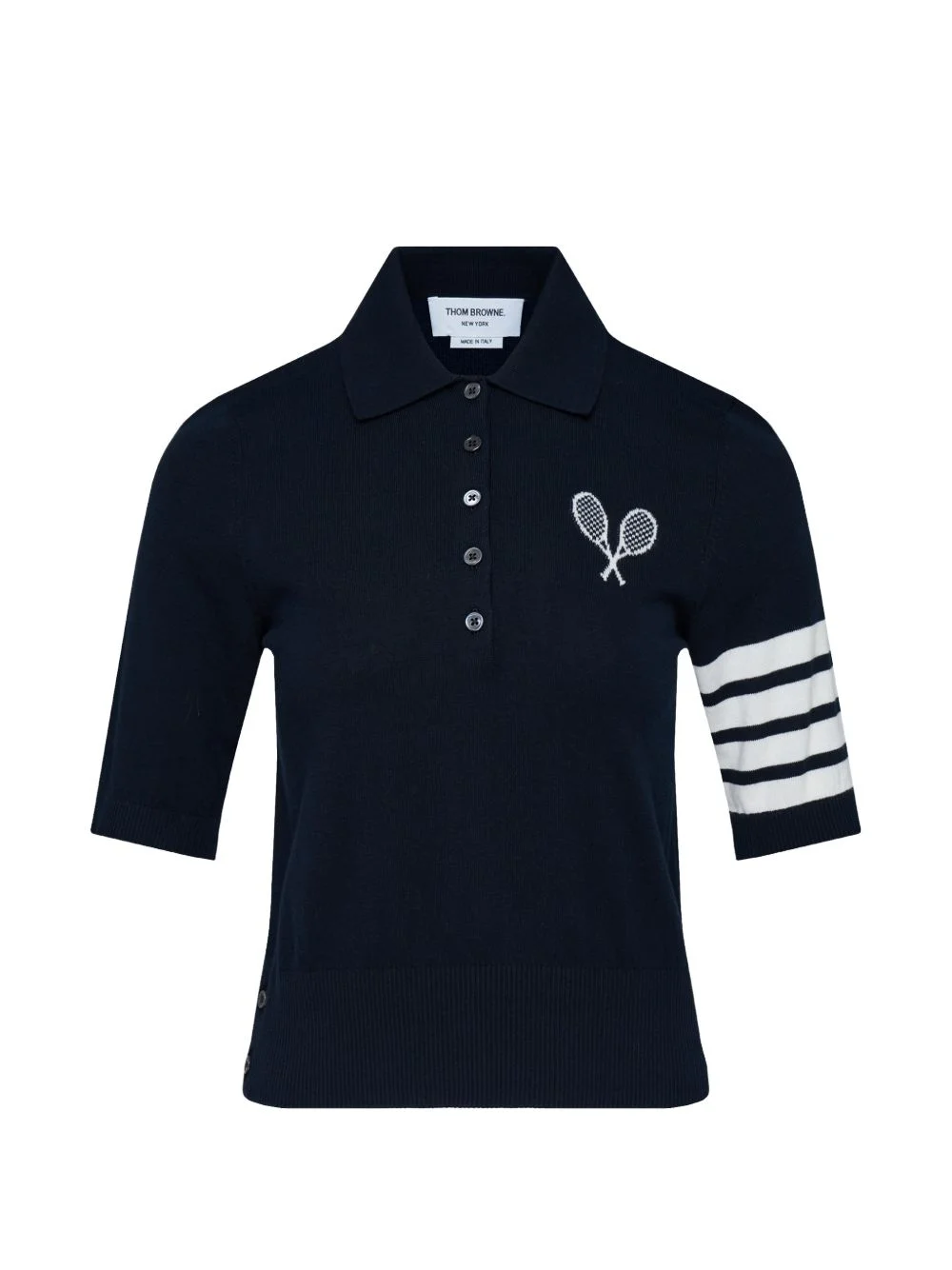 tennis-intarsia polo shirt - 1