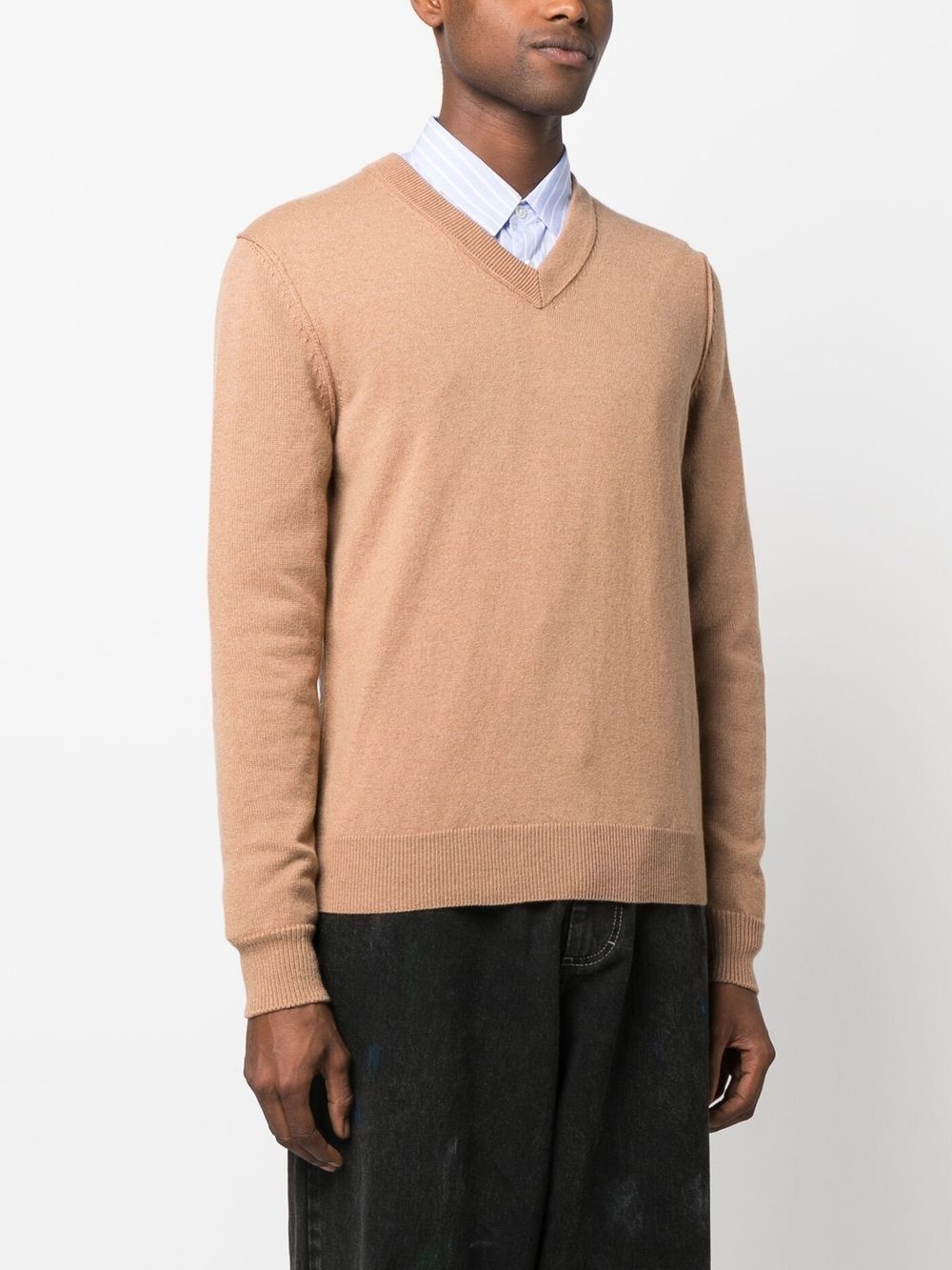 V-neck cashmere sweater - 3