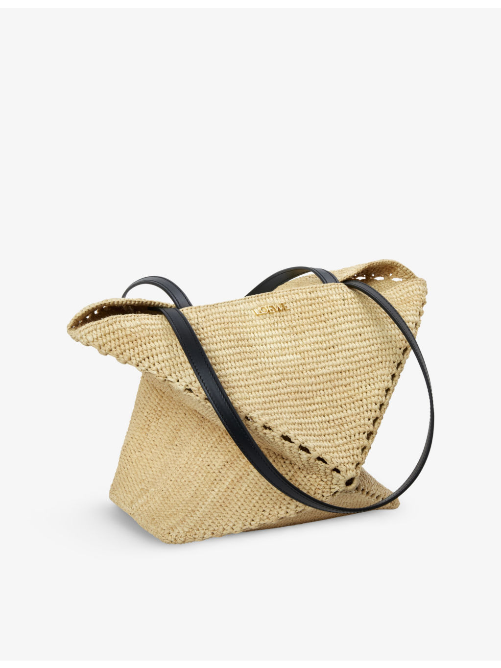 Loewe x Paula's Ibiza Puzzle Fold medium raffia tote bag - 5
