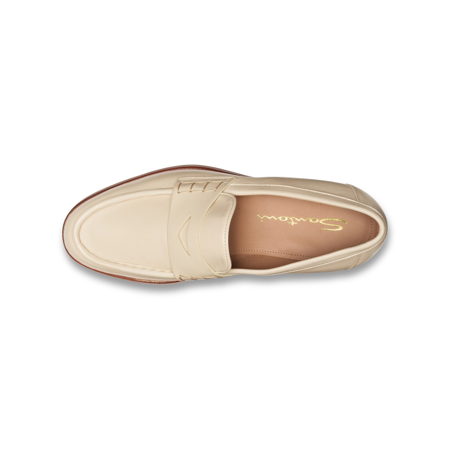 Women’s white leather penny loafer - 5