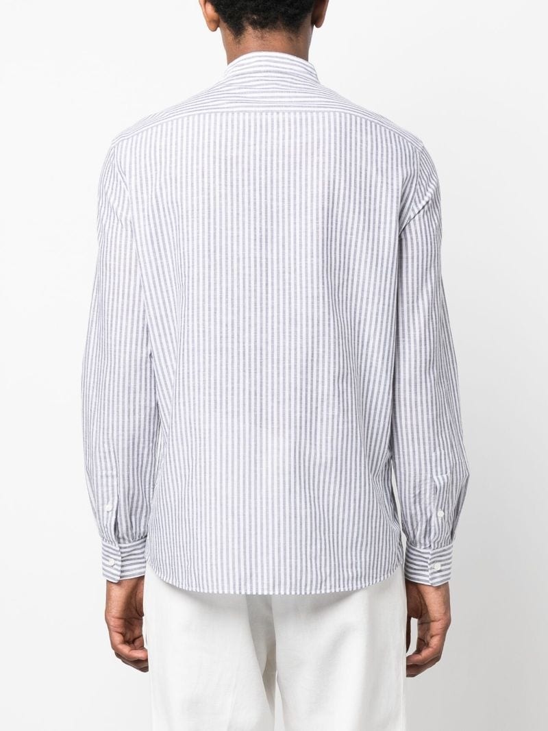 long-sleeve striped buttoned shirt - 4