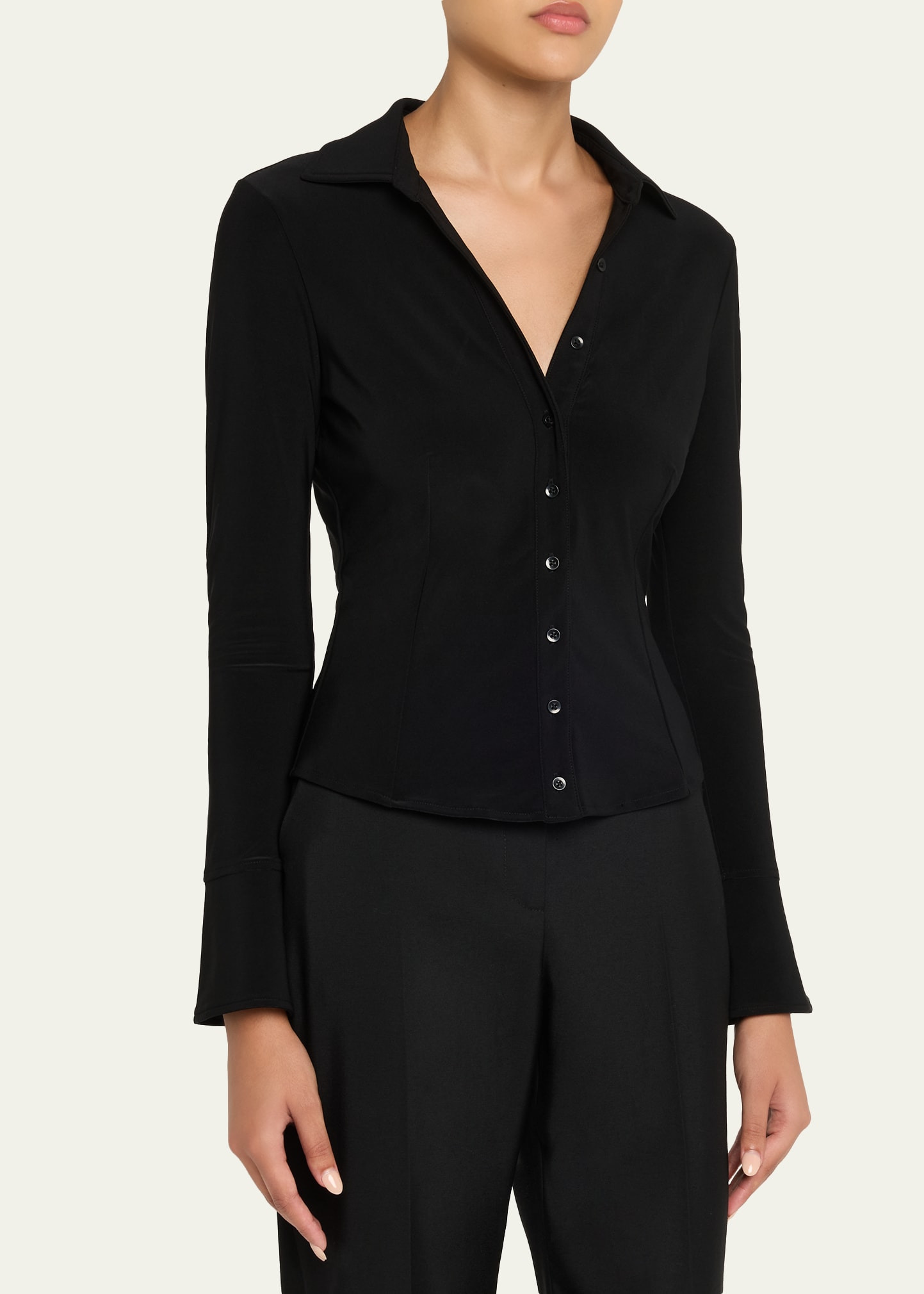 Freya Fitted Button-Front Top - 4