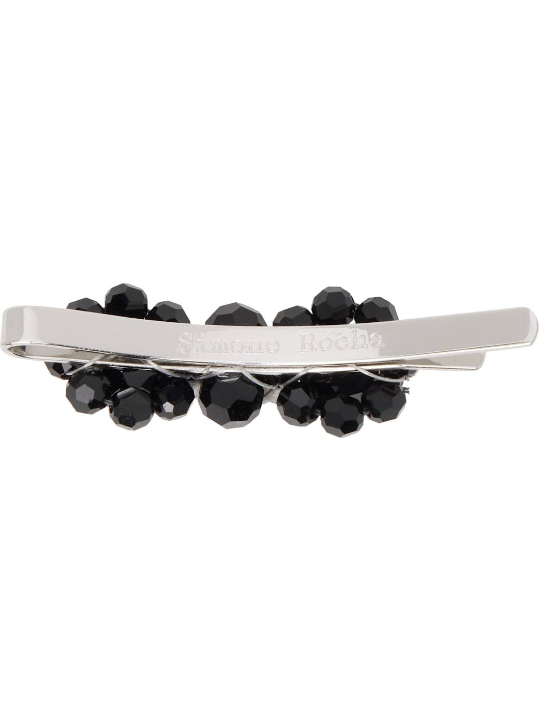 Black & Silver Mini Flower Hair Clip - 2