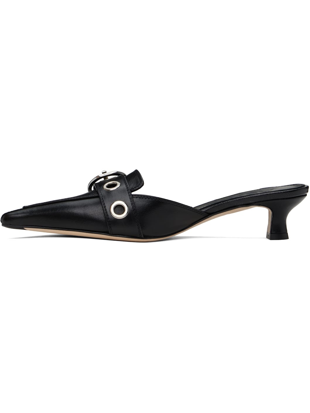 Black Daniella Nappa Leather Heels - 3
