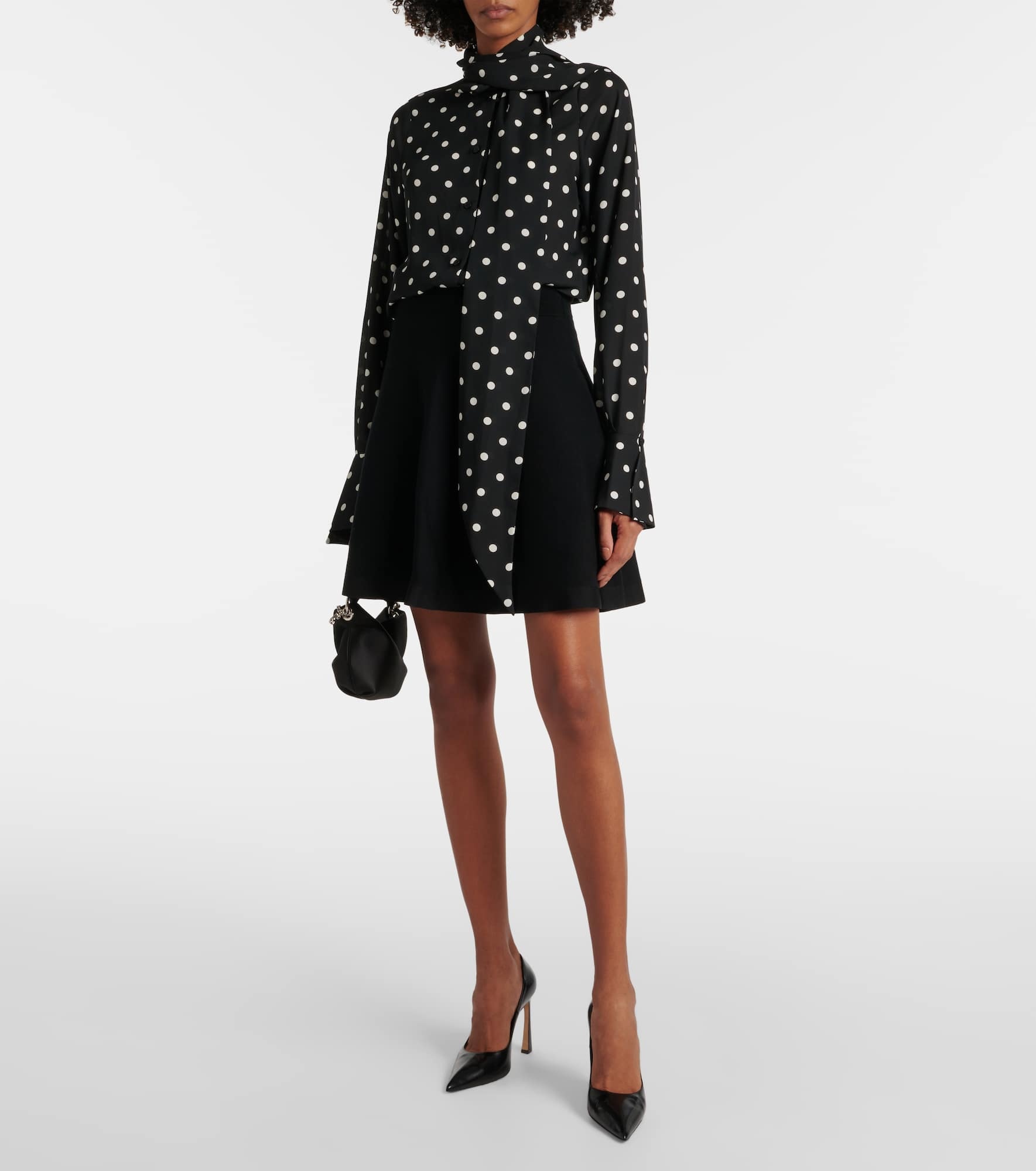 Polka-dot crêpe de chine shirt - 2