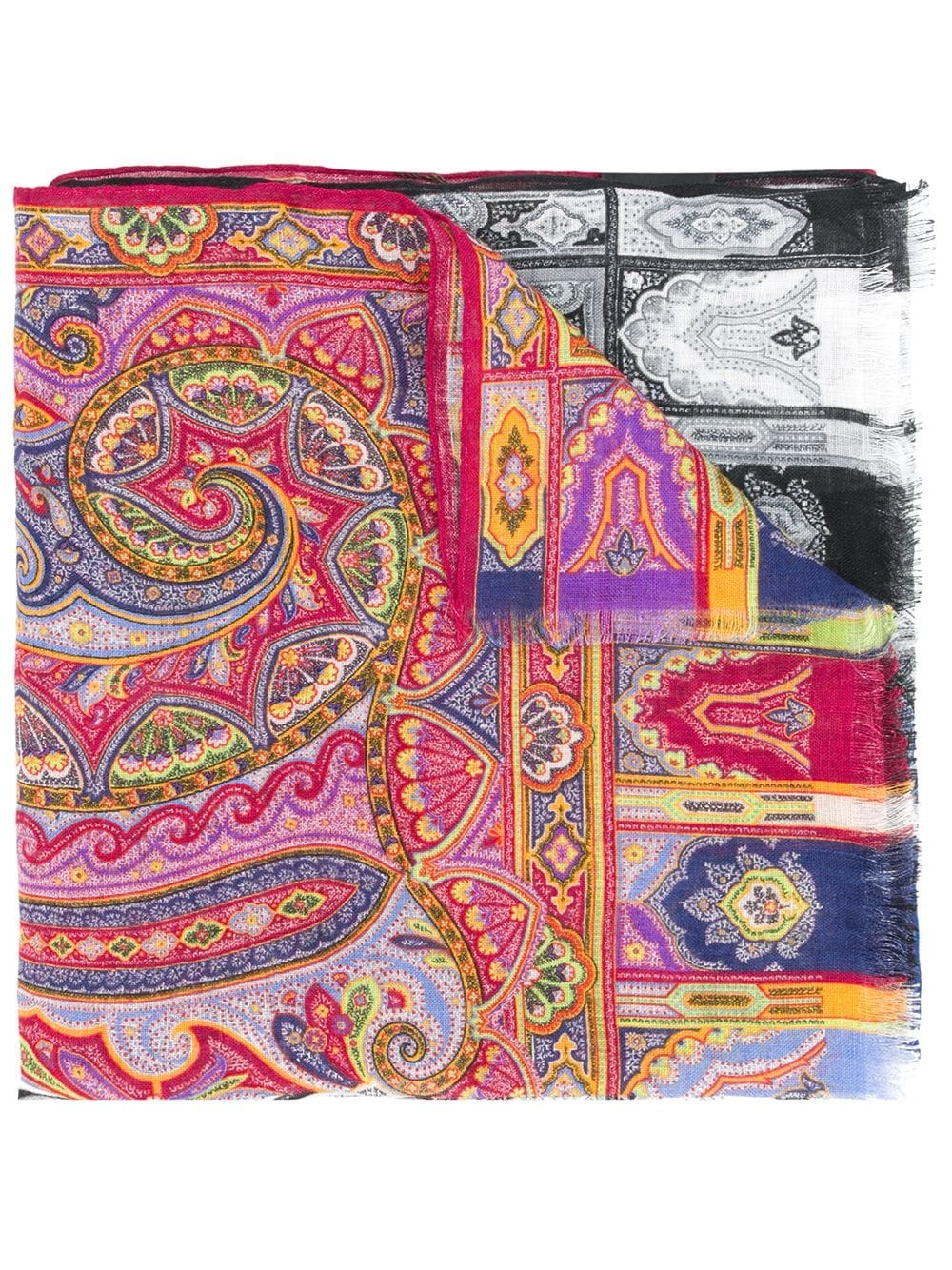 paisley print scarf - 1